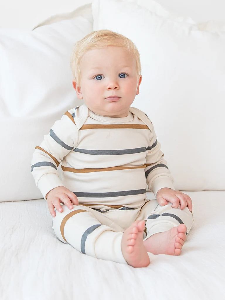 Blue and Ginger Stripped Romper