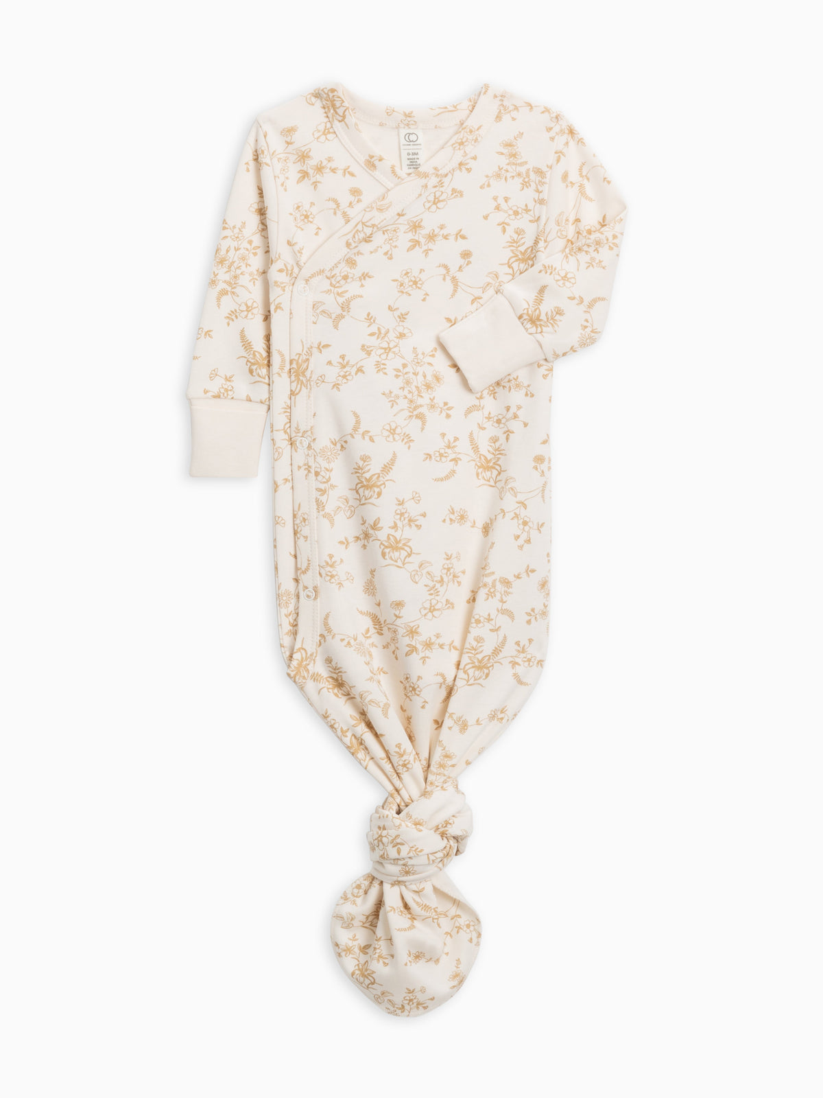 Beige Floral Kimono Knotted Gown