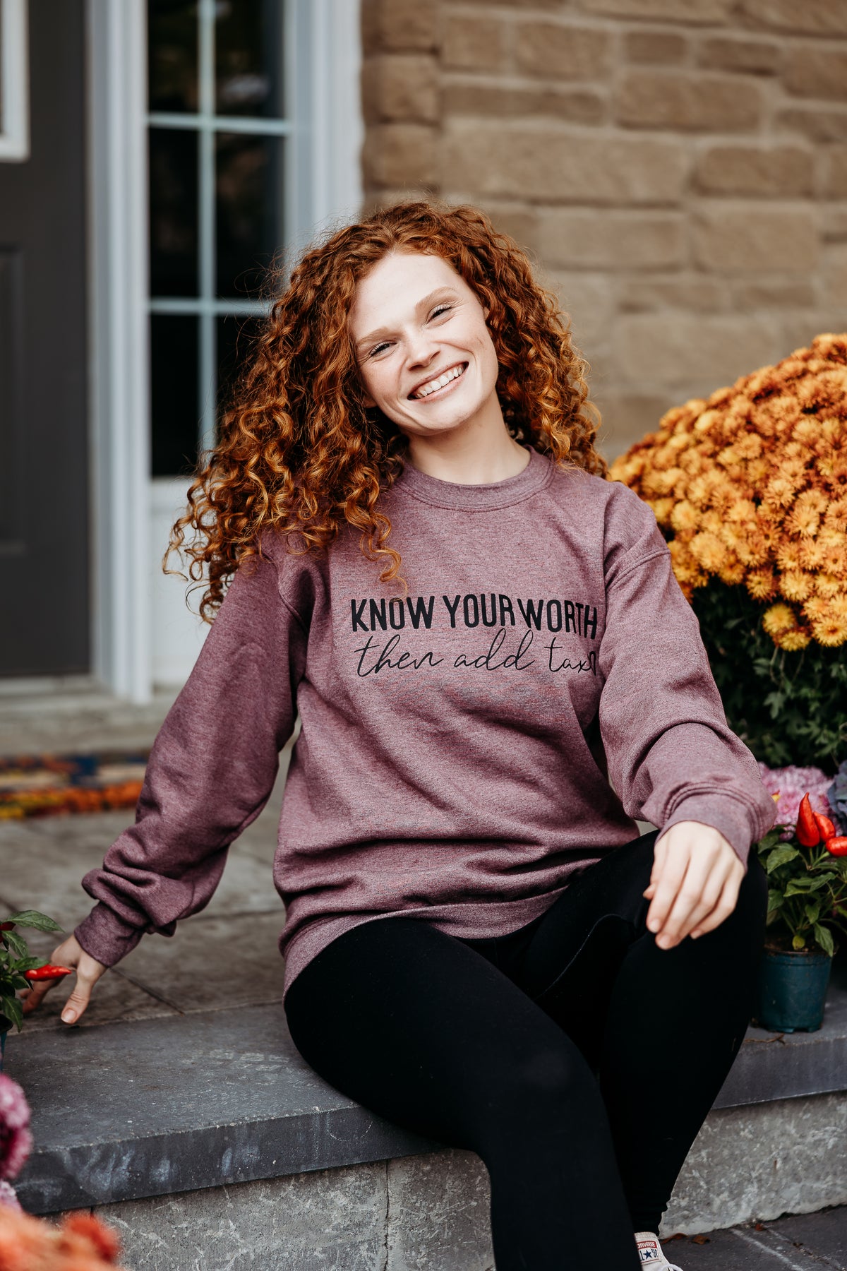 Know your worth, then add tax sweatshirt