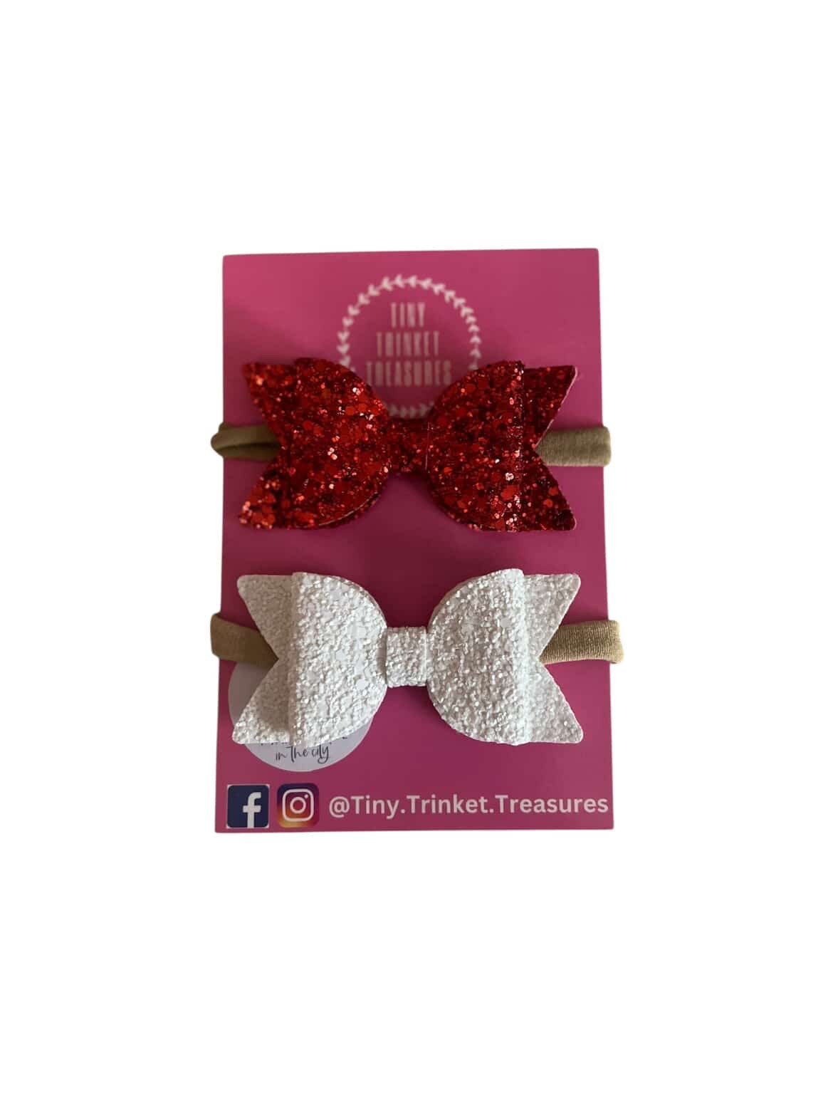 Tiny Trinket Treasures: Nylon Headband Glitter Bow Set