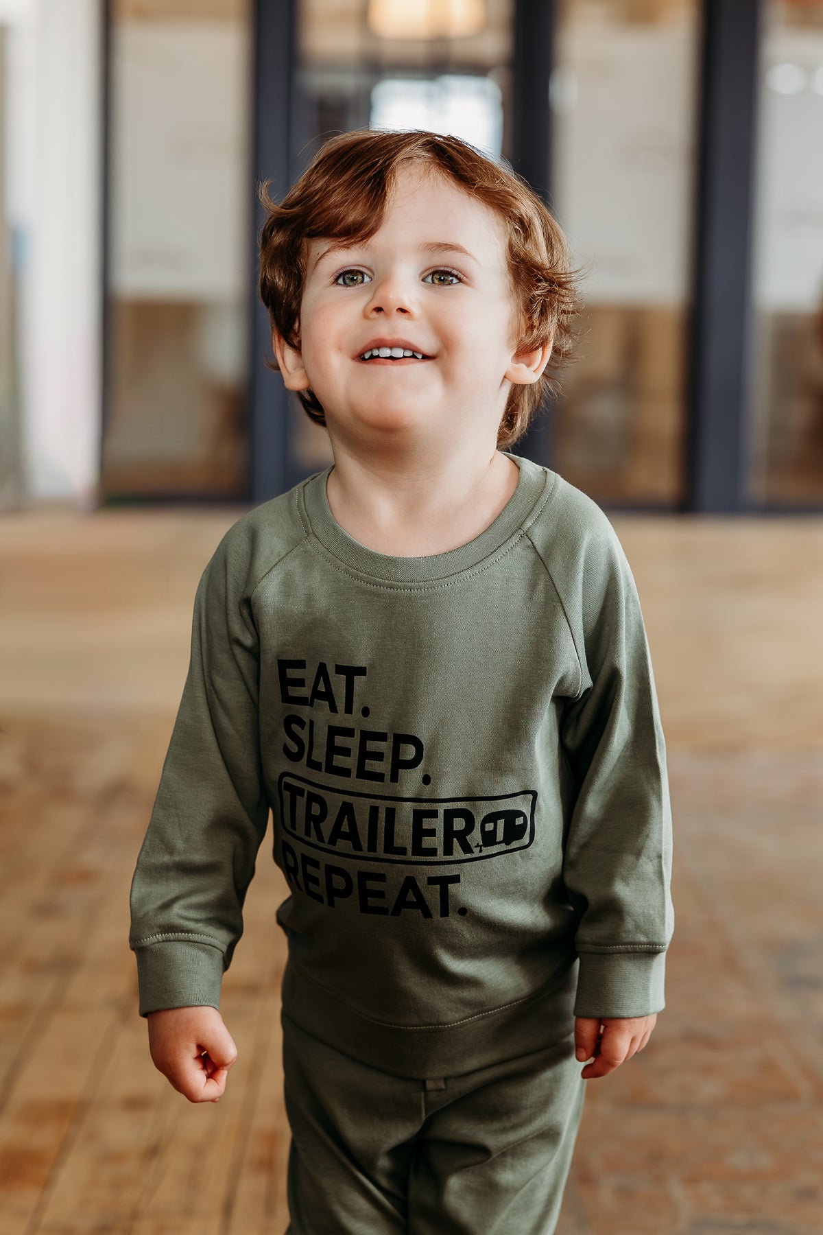 Eat, Sleep, Trailer (Thyme) Sweatshirt