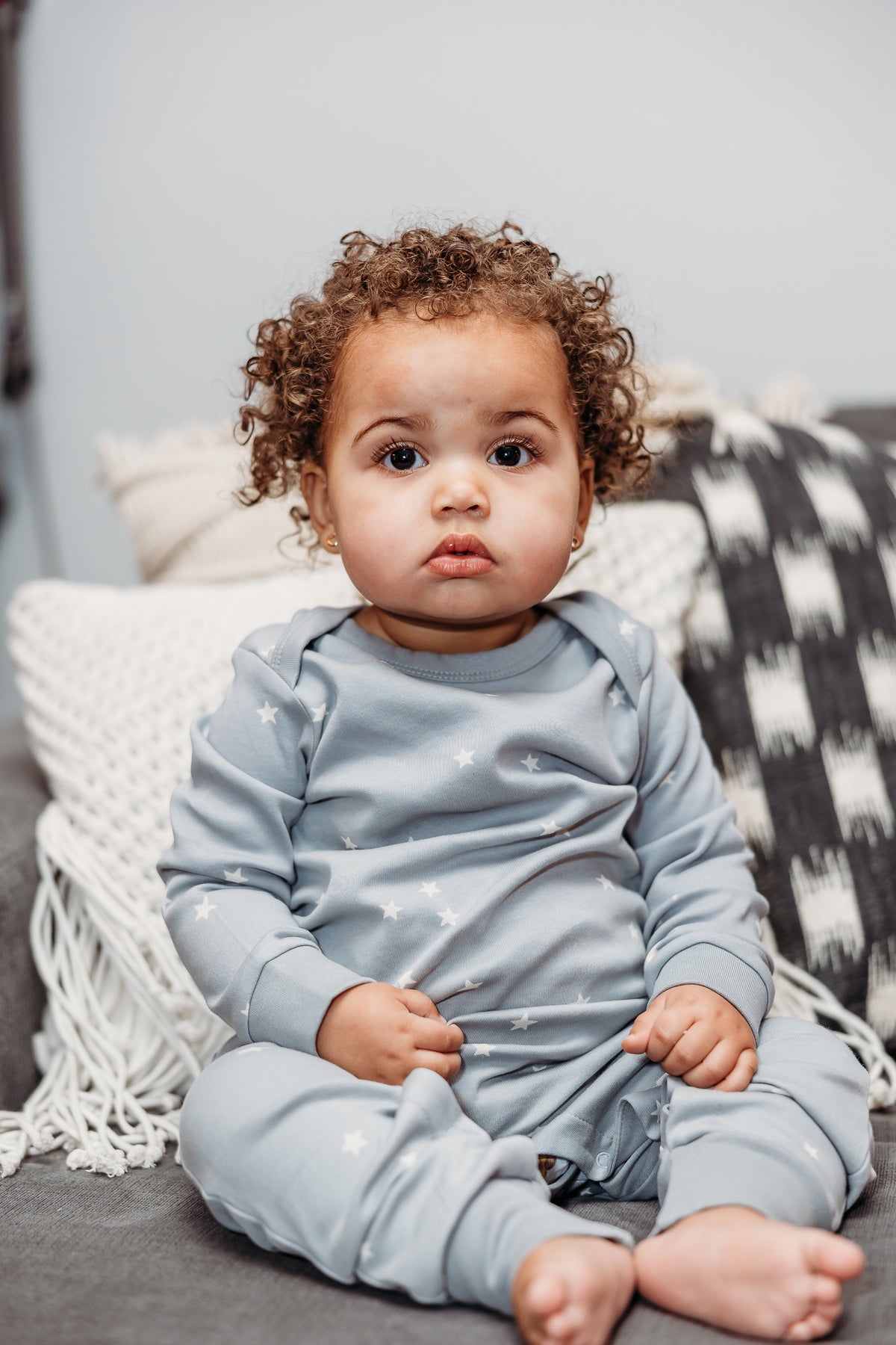 Light Blue and Stars Romper