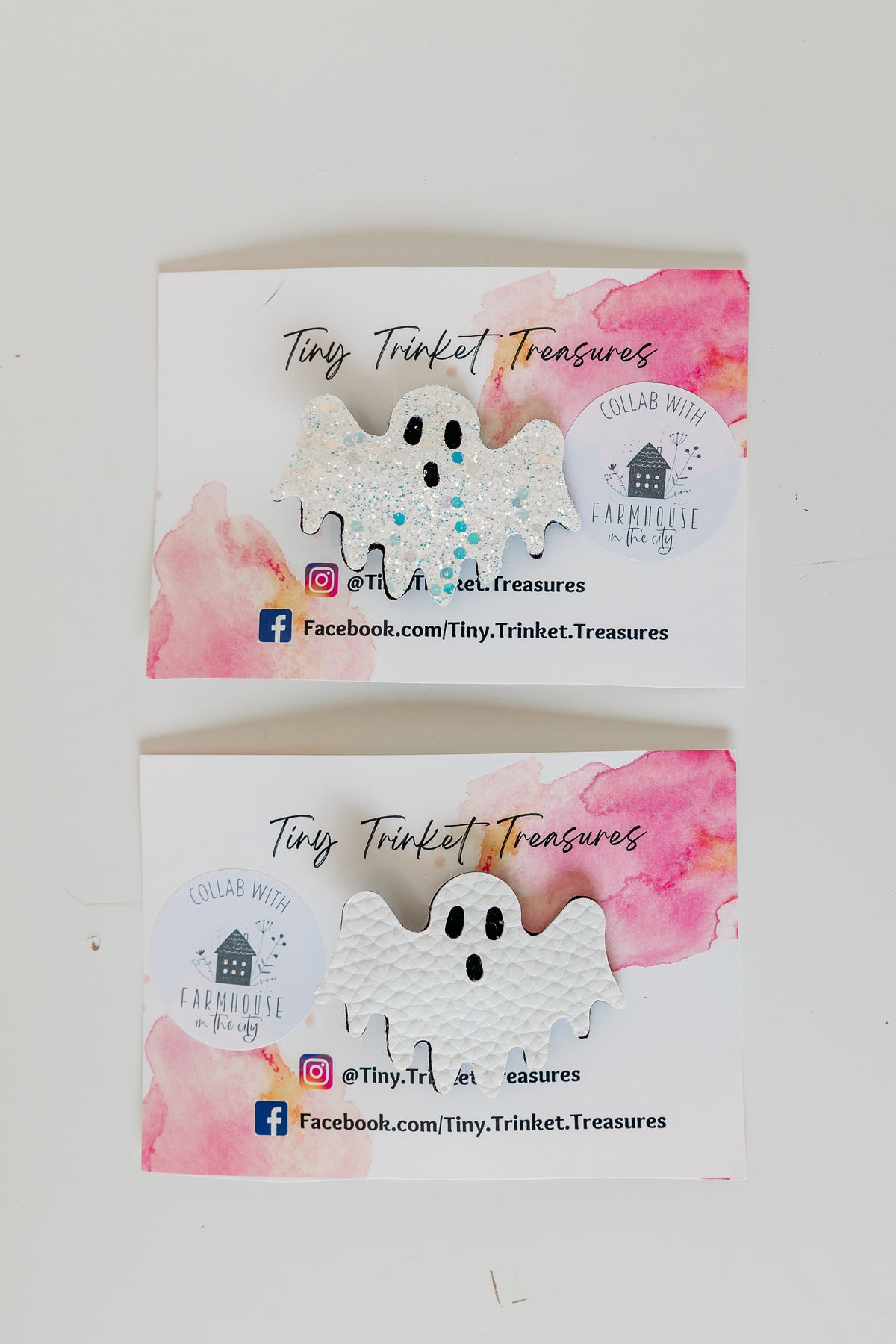 Tiny Trinket Treasures: Ghost Hair Clip (Glitter and Solid)