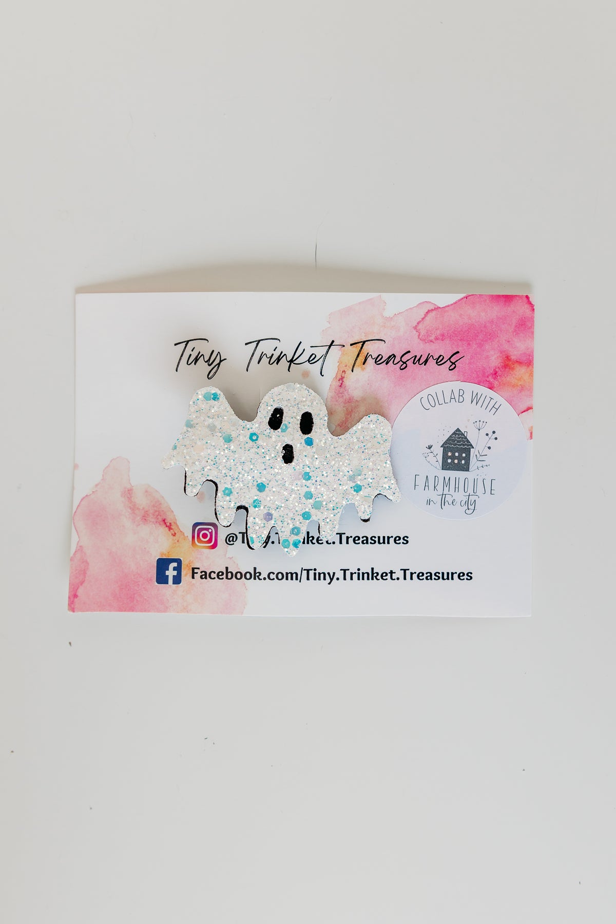 Tiny Trinket Treasures: Ghost Hair Clip (Glitter and Solid)