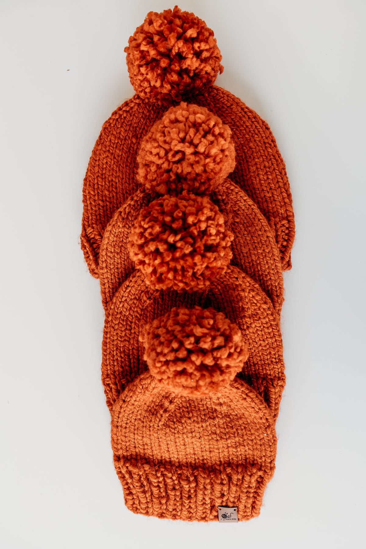 Orange Pompom Hat by Moe&#39;s Knits