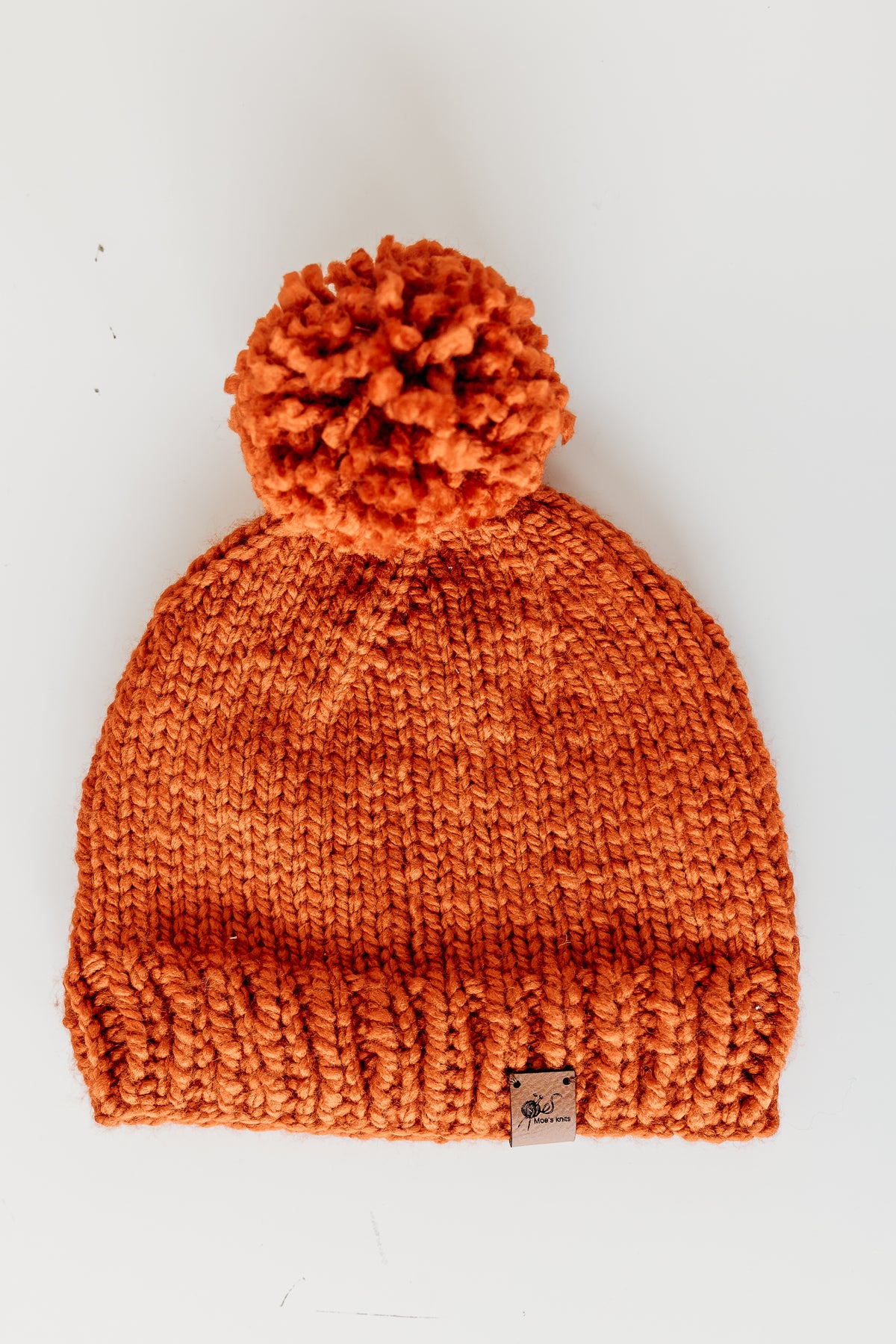 Orange Pompom Hat by Moe&#39;s Knits
