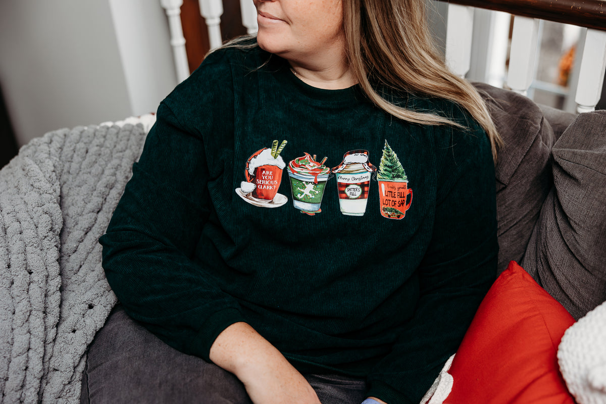 Adult: Coffee Cups (Corded) Sweatshirt